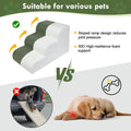 Olaivy Large Dogs Stairs for Bed, Extra Wide Pet Step for Couch or Chair, 100lbs Load Capacity, 3-Step Stable & Sturdy Cat & Dog Ramp for Puppy Small Medium Senior Dog Essentials, Washable Cover,Green