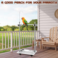 Tandefio Parrot Stand Bird Play Stand 21.65 x 15.35 x 27.95 Inches Large Metal Stainless Steel Bird Playstand Adjustable