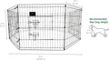 PJYuCien Octagonal Dog Playpen with Bottom Pad - Metal Foldable Exercise Pen, 8 Panels 24" H x 24" W Indoor Outdoor Pet Fence Puppy Crate Kennel, Black
