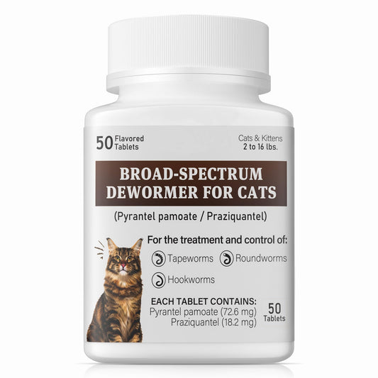 Tapeworm Dewormer (praziquantel Tablets) for Cats and Kittens 6 Weeks and Older, 50-Count