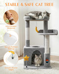 Purrlato 30" Cute Cat Tree for Indoor Cats Kittens, Small Cat Tree with Cozy Cat Condo, Plush Perch for Window Watching, Sisal Scratching Posts, Hanging Ball Toy, Small Space Cute Cat Furniture