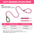 lynxking Slip Lead Dog Leash Reflective, Heavy Duty Comfortable Strong Rope Leash for Large, Medium Small Dogs No Pull Pet Training (Pink, Large 1/2in x 6ft-Slip Lead)
