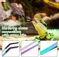 OLIISS Iridescent Reptile Feeding Tongs with Rubber Tips, 10.6", 2 Pack