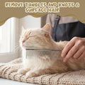 6 Inches Stainless Steel Dual Tooth Cat Comb, Deshedding Dematting Detangler Grooming Tool For Long Haired Cats, Pet Hai