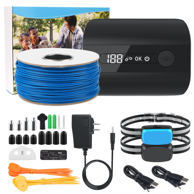 Jewyow Electric Fence for Dog, 2026 Underground Dog Fence for 2 Dogs Containment System In Ground Electric Dog Fence with Waterproof Training Collar, Tone Shock Correction, Covers up to 3/4 Acre
