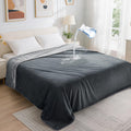 LOOBANI Waterproof Blanket for Bed: Reversible Soft Flannel Twin Bed Blanket 60" x 80", Leakproof Throw Spill-Proof Dog Pet Blanket for Couch Cover, Movie Time, Camping, Travel, Grey