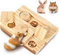 Guinea Pig Foraging Toys, 6 in 1 Hamsters Wooden Interactive Enrichment Toys, Treat Dispenser for Small Animal, for Rabb