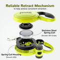 32ft Retractable Dog Leash with Reflective Strips, One-Button Control & Sturdiness Nylon Material, Long Leash Retractable with Poop Bag Holder for Medium Large Dog
