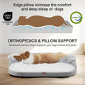 3.7 inch Thickened Orthopedic Dog Beds for Medium Dogs, Supportive Dog Sofa Bed with 28D Egg-Crate Foam, Removable Washable Plush Cover, Waterproof Lining, Half-Round Design for Puppy,Senior Dog