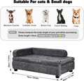 Pet Sofa with Hidden Storage for Puppy and Cat,Linen Fabric Dog Sofa,Cat Couch with Wooden Frame