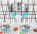 QIYADIN Stainless Steel Removable Pet Food Bowl, Anti-overturn Water Feeder Container, Suitable for Small Dog/Cat/Rabbit, 2 Set of Crate Bowls, Easy to Install and Clean