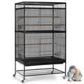 ASOCEA Large Bird Cage Seed Cather,Bird Cage Cover Adjustable Soft Airy Skirt Guard Birdcage Nylon Mesh Net for Parrot Parakeet Macaw African Round Square Cages Cover (118 * 31.5in/300 * 80cm) (Black)