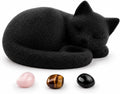 Black Cat Urn for Ashes with Crystal Stones Memorial Keepsake