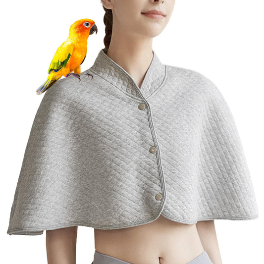QBLEEV Parrot Anti-Scratch Shoulder Protector, Bird Diaper Poop Cover Pad for Parakeets Cockatiels Conures, Cotton Shawl Cape for Birds to Stand on Shoulders, Pet Arm Guard for Lovebirds Finches