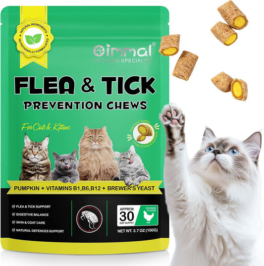 Specifically Formulated for Cats, Chewable Tablets for Cats & Kittens, Daily Support for Flea & Tick Defense, Immune Hea