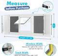 All Season Cat Door for Window with Screen Mesh & Clear Acrylic Panel,32"-36" Adjustable Width,Magnetic Closure Weatherproof Window Pet Door,Aluminum Frame Window Cat Door Insert for Sliding Windows