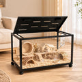 Large Acrylic Metal Hamster Cage 3.0, Small Animal Habitat 32 * 16 * 16IN Metal Hamster Cage Easy-Clean 360° Viewing, St