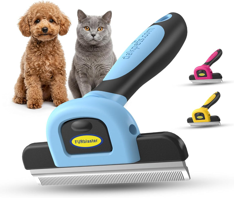 DakPets Dog Brush for Shedding – Stainless Steel Deshedding Dog Brush, Dog Grooming Brush & Deshadding Tool for Dogs & C
