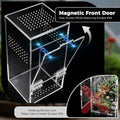 Jumping Spider Enclosure Kit, Vertical Acrylic Terrarium with Magnetic Door