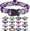 Mihqy Dog Collar for Small Dogs, Fashion Design, Floral Pink,S
