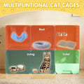 2 Tier DIY Indoor Cat Cage with Built-in Litter Box & Clear Window