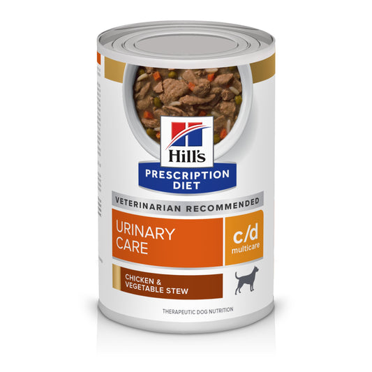 Hill's Prescription Diet c/d Multicare Urinary Care Wet Dog Food, Chicken & Vegetable Stew, 12.5 oz. Cans, 12-Pack