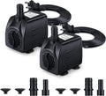 CWKJ Fountain, 2 Packs 220GPH Submersible Water Pump for Pond Aquarium