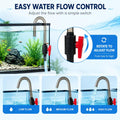 Hands-Free Aquarium Water Changer Hook with Flow Shutoff Valve