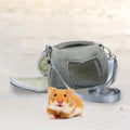 Litewoo Hamster Travel Carrier Portable Bag with Adjustable Strap, Grey, L