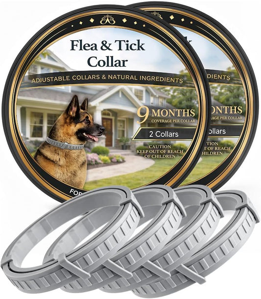 Flea Collar for Dogs, Flea and Tick Collar for Large Dogs-4 Pcs