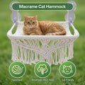 nets Tribe Cat Hammock & Window Perch w/ 4 Suction Cups, Foldable Adjustable Boho Cotton Rope Pet Hammock Bed & Cat Shelves for Indoor Cats/Small Animals - All-Season Sleeping, Lounging, Climbing