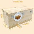 PINVNBY Large Natural Wood Parakeet Nesting Box Budgie Breeding Box Acrylic Bird Nest for Cage Transparent Panoramic for Birds, Parrots, Cockatiels, Lovebirds, Canaries (L: 11.8 x 5.7 x 5.9 inch)