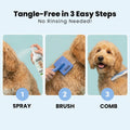 Dog Shampoo & Dog Detangler Spray, Tearless, Dog Bath Supplies, Mango 16 oz