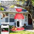 Hummingbird Feeder with Camera,2K FHD Live View & Auto Capture Bird Videos,Smart Solar Powered Bird feeders for Outdoors