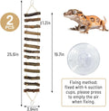 VCEPJH 2pcs Reptile Bridge Leopard Gecko Climbing Ladder Wooden Basking Lounger Reptile Tank Accessories for Hermit Crab