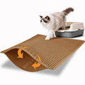 Pieviev Cat Litter Mat Double Layer Waterproof Urine Proof Trapping Mat 1 Pack (30''X24'', Brown)