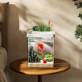 ERAARK Smart Betta Fish Tank 1.5 Gallon Aquarium with Filter LED Light, Water Pump, Fish Bowl (White)