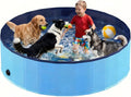 Foldable Dog Pool, Collapsible Dog Swimming Pool 72"x12" Blue