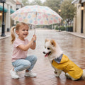 Dog Raincoat Small Dog Rain Jacket Waterproof Pet Rain Suit Double-Layered Poncho Hooded Warm Lining Leash Hole Adjustab