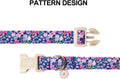 Lionet Paws Floral Dog Collar- Cute Spring Wildflowers Daisy Fleabane Dog Collars with Plastic Buckle,Light Adjustable D