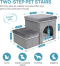 Foldable Pet Stairs with Cozy House & Storage