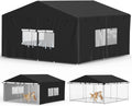 STARTWO Outdoor Dog Kennel Cover, 600D Heavy Duty Full Coverage for 10'Dx10'Wx6.5'H Dog Cages, with Transparent Window, 