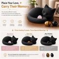 Black Cat Urn for Ashes with Crystal Stones Memorial Keepsake