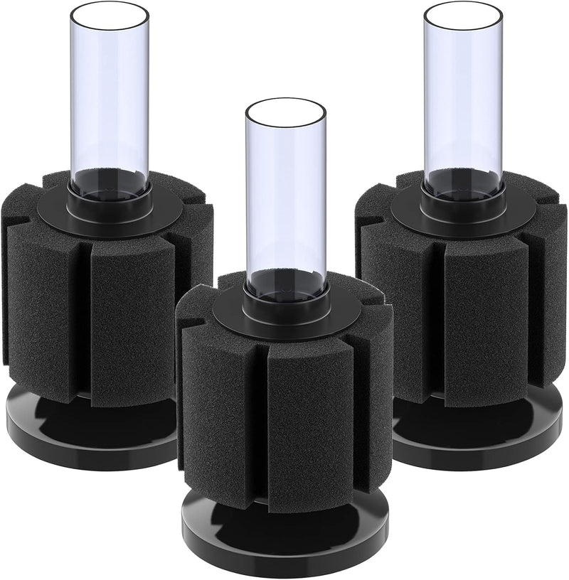 Pawfly 3 Pack Aquarium Sponge Filter Quiet Betta Fry Shrimp and Small Fish Foam Filter for Tiny Fish Tank up to 10 Gallo