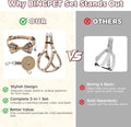 BINGPET No Pull Dog Harness Leash Collar Set,Adjustable Step-in Vest,Small