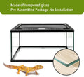 Reptile Glass Tank 20"*12"*10" Pre-Assembled Terrarium for Turtle,Hermit Crab,Bearded Dragon,Gecko,Lizard,Snake,Spider,F