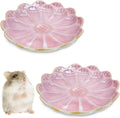 BNOSDM Shallow Ceramic Hamster Food Dish 2 Pcs Small Animals Food Bowl Sunflower Feeding Dishes for Gerbils Mice Rats 4.