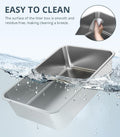 WENBOKMIN Stainless Steel Cat Litter Box - (23.5" L x 15.5" W x 4" H) | Non Slip, Easy to Clean, Never Absorbs Odor, Sta