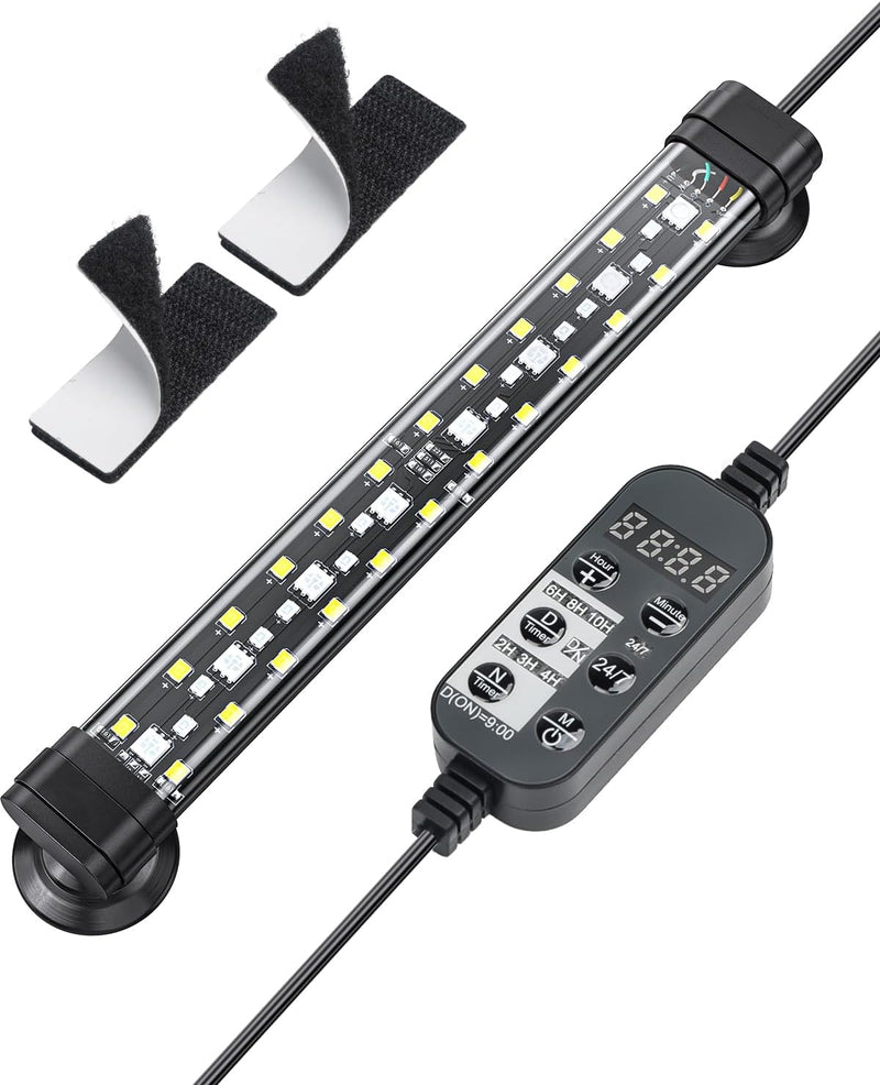 Pawfly 5 W Aquarium LED Light 8 Inch 24/7 Fish Tank Light with Full Spectrum Brilliant White Blue Red Green Lights Multi