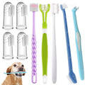 URMYONLY Dog Toothbrush, 360 Degree Finger Toothbrushes, Triple Head Toothbrushes, Double Head Toothbrush,Cleaning Brushes for Dog Cat Oral Dental Health (Blue, L)